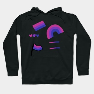 bisexual bi sticker pack heart flag rainbow Hoodie